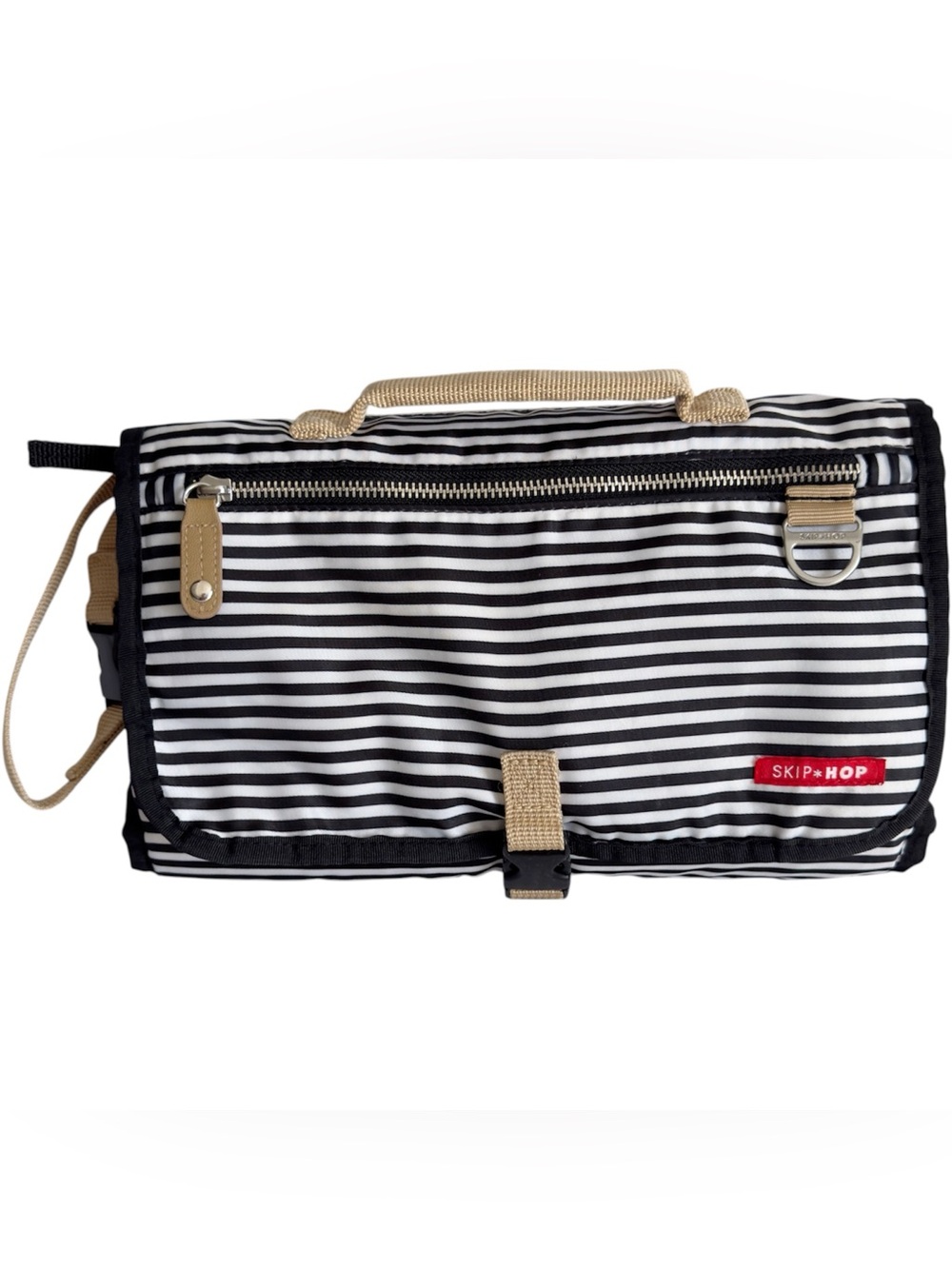 Skip Hop Pronto Signature Portable Changing Mat & Clutch Black White Stripe